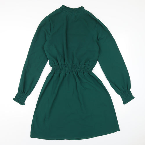 New Look Womens Green Polyester A-Line Size 10 Mock Neck Pullover