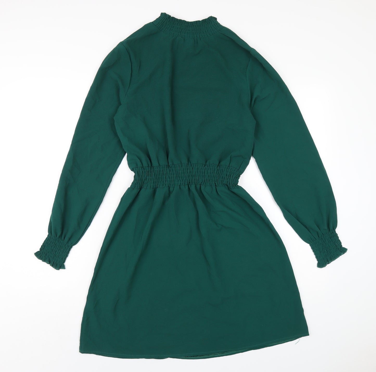 New Look Womens Green Polyester A-Line Size 10 Mock Neck Pullover