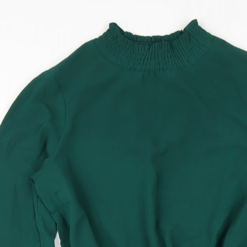 New Look Womens Green Polyester A-Line Size 10 Mock Neck Pullover