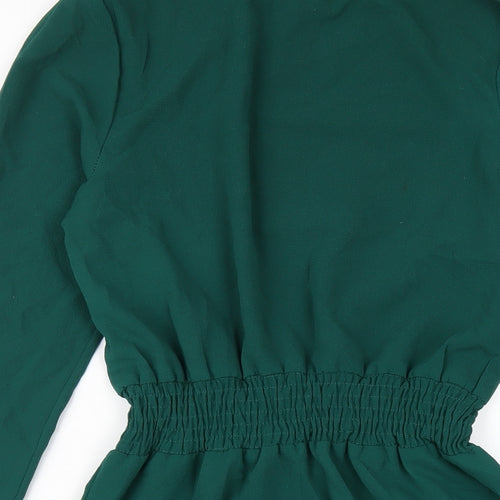 New Look Womens Green Polyester A-Line Size 10 Mock Neck Pullover