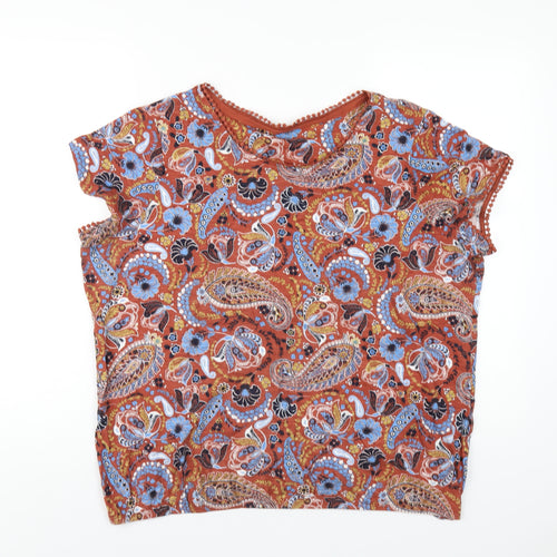 NEXT Womens Multicoloured Geometric Cotton Basic T-Shirt Size 20 Round Neck