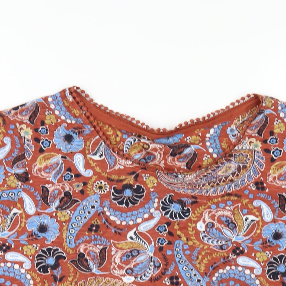 NEXT Womens Multicoloured Geometric Cotton Basic T-Shirt Size 20 Round Neck