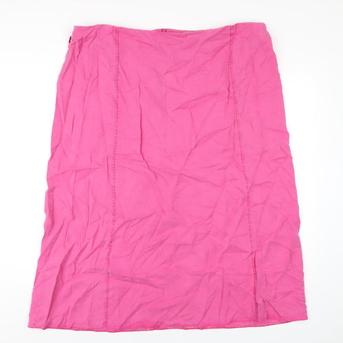 Ann Harvey Womens Pink Lyocell A-Line Skirt Size 22 Zip