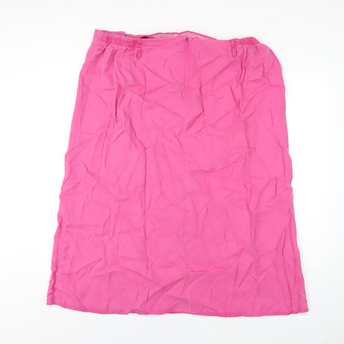 Ann Harvey Womens Pink Lyocell A-Line Skirt Size 22 Zip