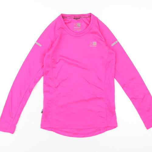 Karrimor Girls Pink Polyester Basic T-Shirt Size 11-12 Years Round Neck Pullover