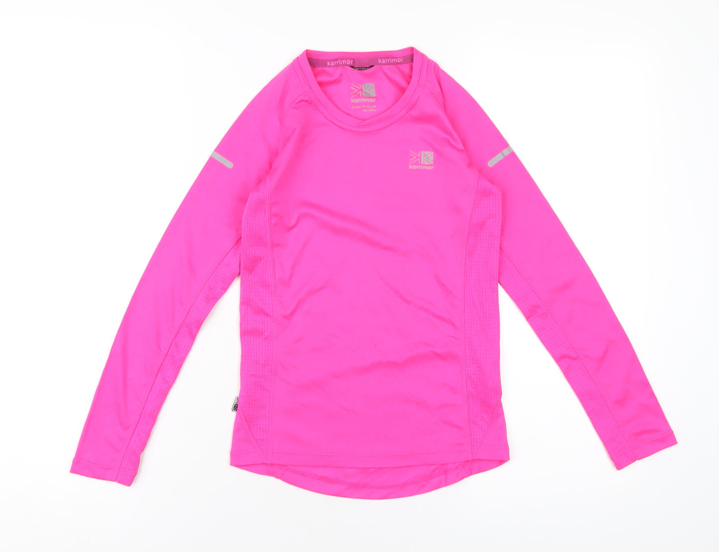 Karrimor Girls Pink Polyester Basic T-Shirt Size 11-12 Years Round Neck Pullover