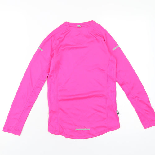 Karrimor Girls Pink Polyester Basic T-Shirt Size 11-12 Years Round Neck Pullover