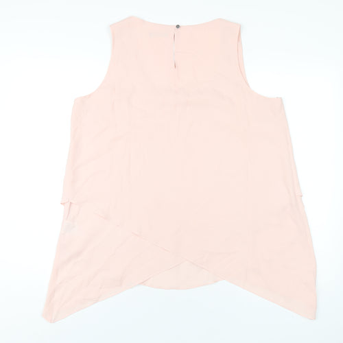 Roman Womens Pink Polyester Basic Tank Size 16 Scoop Neck
