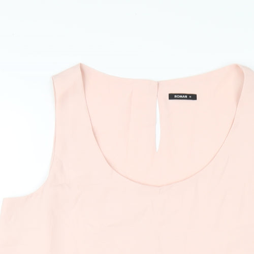 Roman Womens Pink Polyester Basic Tank Size 16 Scoop Neck