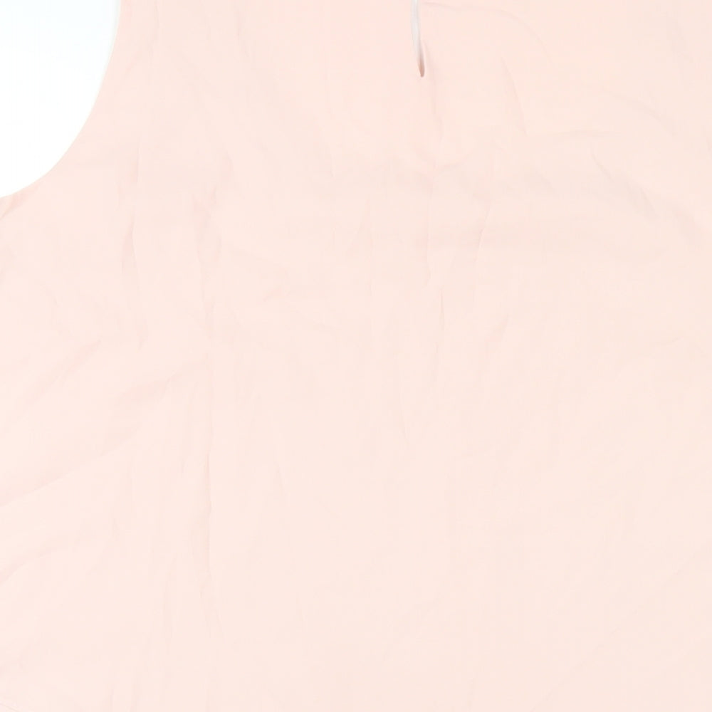 Roman Womens Pink Polyester Basic Tank Size 16 Scoop Neck
