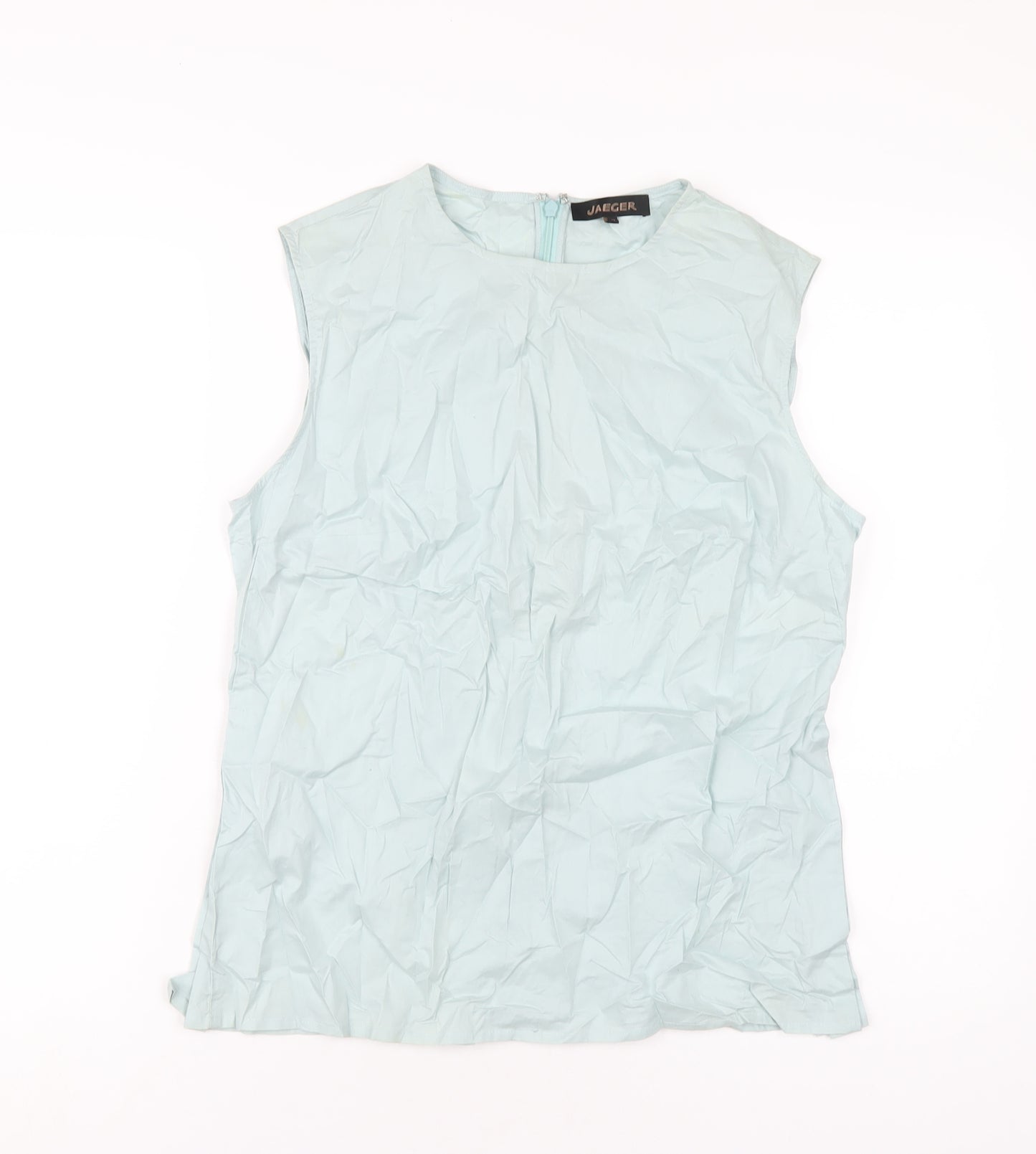 Jaeger Womens Green Cotton Basic Tank Size 14 Round Neck