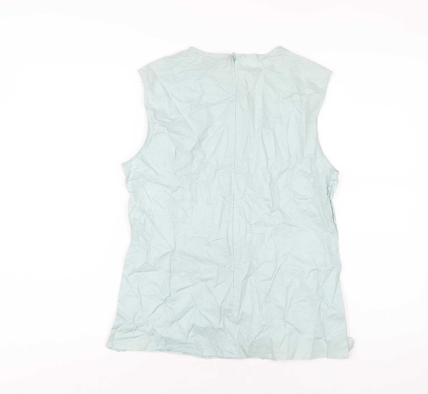 Jaeger Womens Green Cotton Basic Tank Size 14 Round Neck