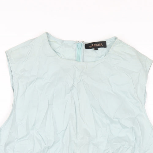 Jaeger Womens Green Cotton Basic Tank Size 14 Round Neck
