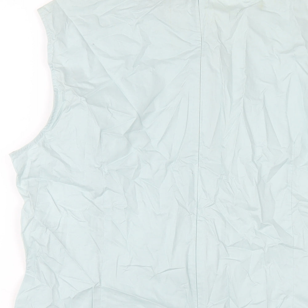 Jaeger Womens Green Cotton Basic Tank Size 14 Round Neck