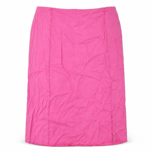 Ann Harvey Womens Pink Lyocell A-Line Skirt Size 22 Zip