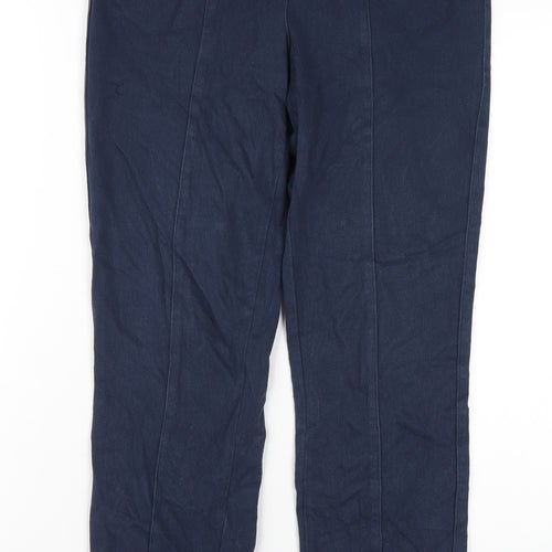 Damart Womens Blue Cotton Trousers Size 14 L29 in Regular