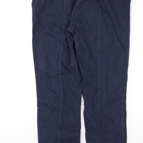 Damart Womens Blue Cotton Trousers Size 14 L29 in Regular