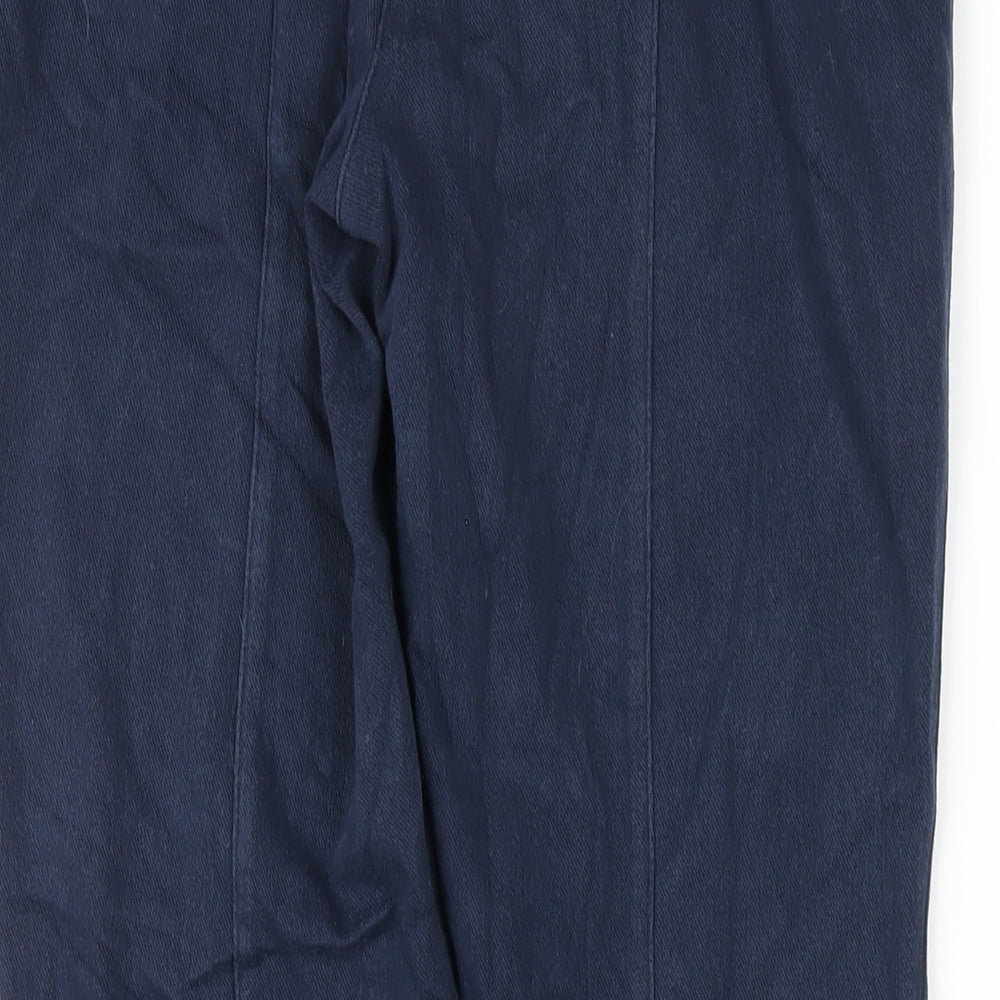 Damart Womens Blue Cotton Trousers Size 14 L29 in Regular