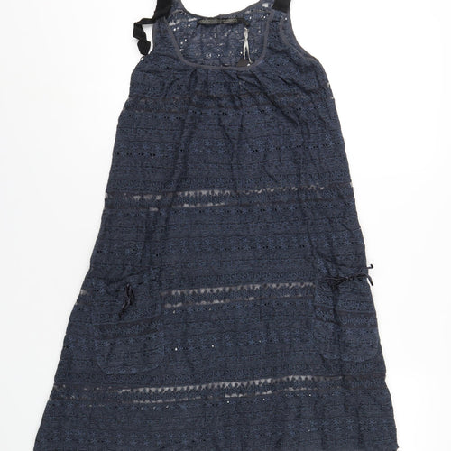 Bolongaro Trevor Womens Blue Polyester A-Line Size S Scoop Neck Pullover