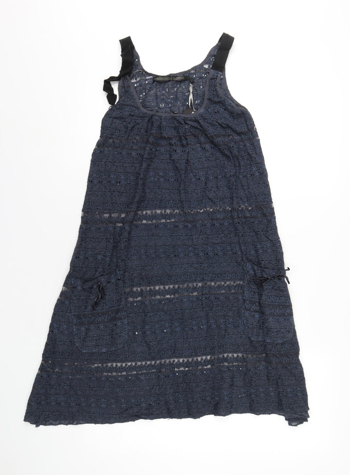 Bolongaro Trevor Womens Blue Polyester A-Line Size S Scoop Neck Pullover