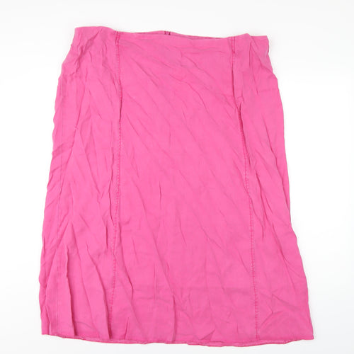 Ann Harvey Womens Pink Lyocell A-Line Skirt Size 22 Zip