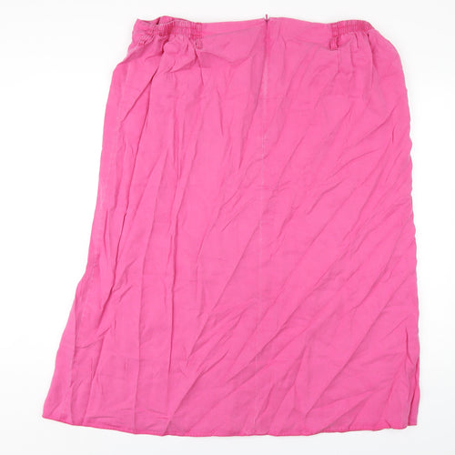 Ann Harvey Womens Pink Lyocell A-Line Skirt Size 22 Zip