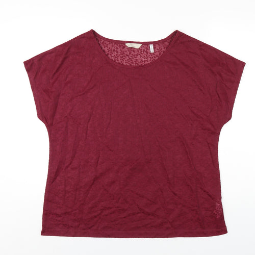 Anthology Womens Red Polyester Basic T-Shirt Size 16 Round Neck
