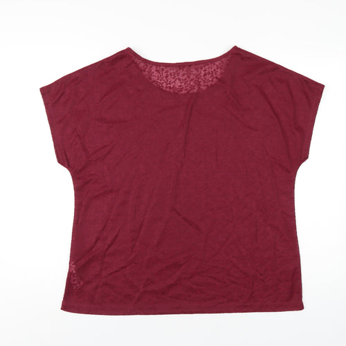 Anthology Womens Red Polyester Basic T-Shirt Size 16 Round Neck