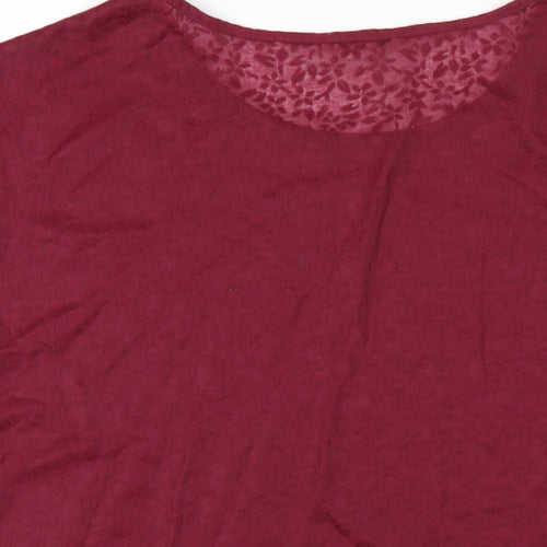 Anthology Womens Red Polyester Basic T-Shirt Size 16 Round Neck