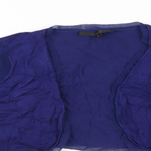 Coast Womens Blue V-Neck Viscose Shrug Jumper Size XS