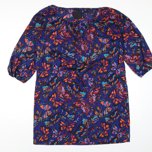 In Wear Womens Multicoloured Geometric Polyester A-Line Size 14 Scoop Neck Pullover