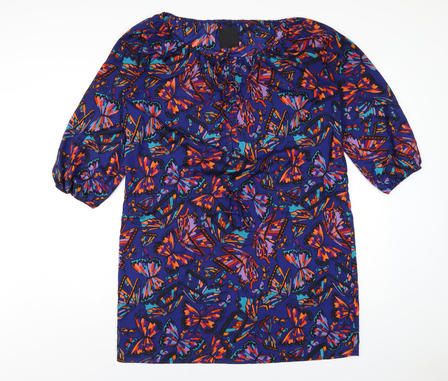 In Wear Womens Multicoloured Geometric Polyester A-Line Size 14 Scoop Neck Pullover