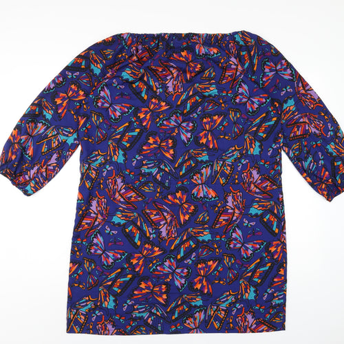 In Wear Womens Multicoloured Geometric Polyester A-Line Size 14 Scoop Neck Pullover