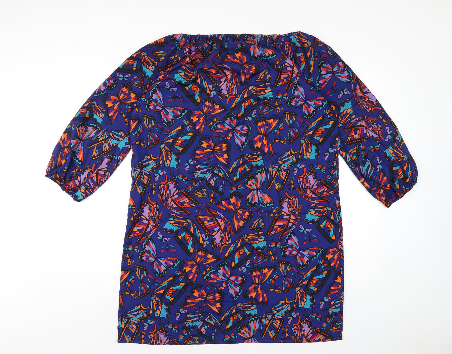 In Wear Womens Multicoloured Geometric Polyester A-Line Size 14 Scoop Neck Pullover