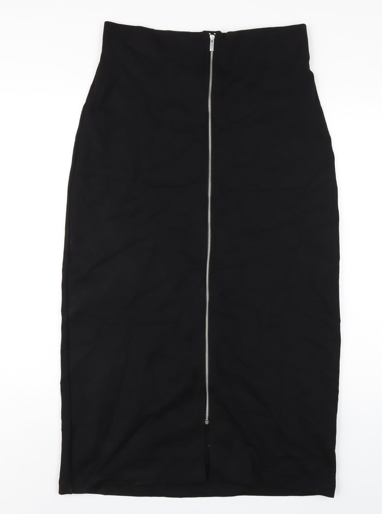 Marks and Spencer Womens Black Polyester Maxi Skirt Size 14 Zip