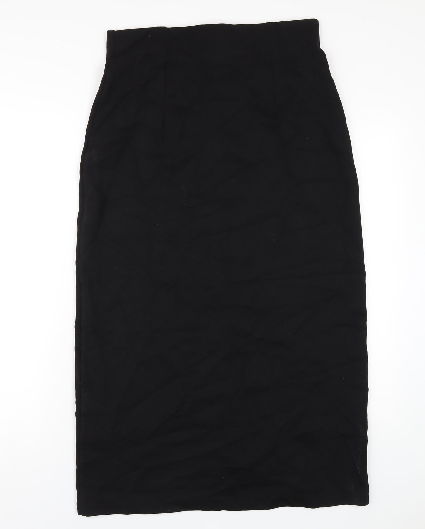 Marks and Spencer Womens Black Polyester Maxi Skirt Size 14 Zip