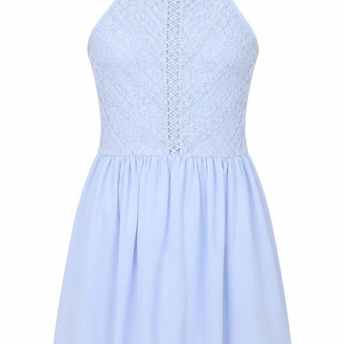 New Look Girls Blue Nylon A-Line Size 14 Years Square Neck Zip