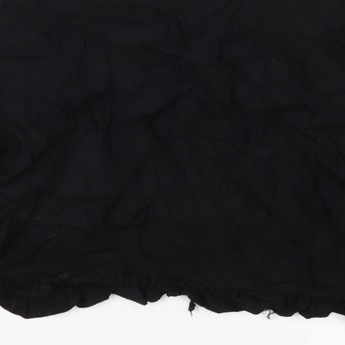 Lost Stock Womens Black Viscose Basic T-Shirt Size M V-Neck