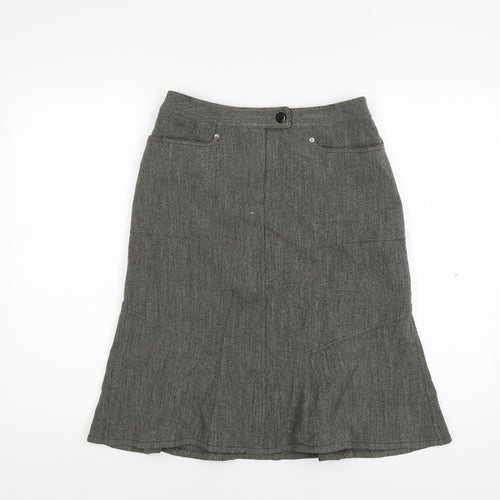 Ekdutin Womens Grey Polyester A-Line Skirt Size 14 Zip