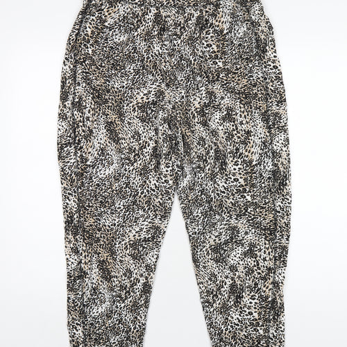 Marks and Spencer Womens Multicoloured Geometric Viscose Jogger Trousers Size 14 L24 in Regular