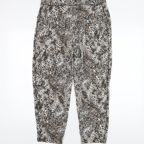Marks and Spencer Womens Multicoloured Geometric Viscose Jogger Trousers Size 14 L24 in Regular