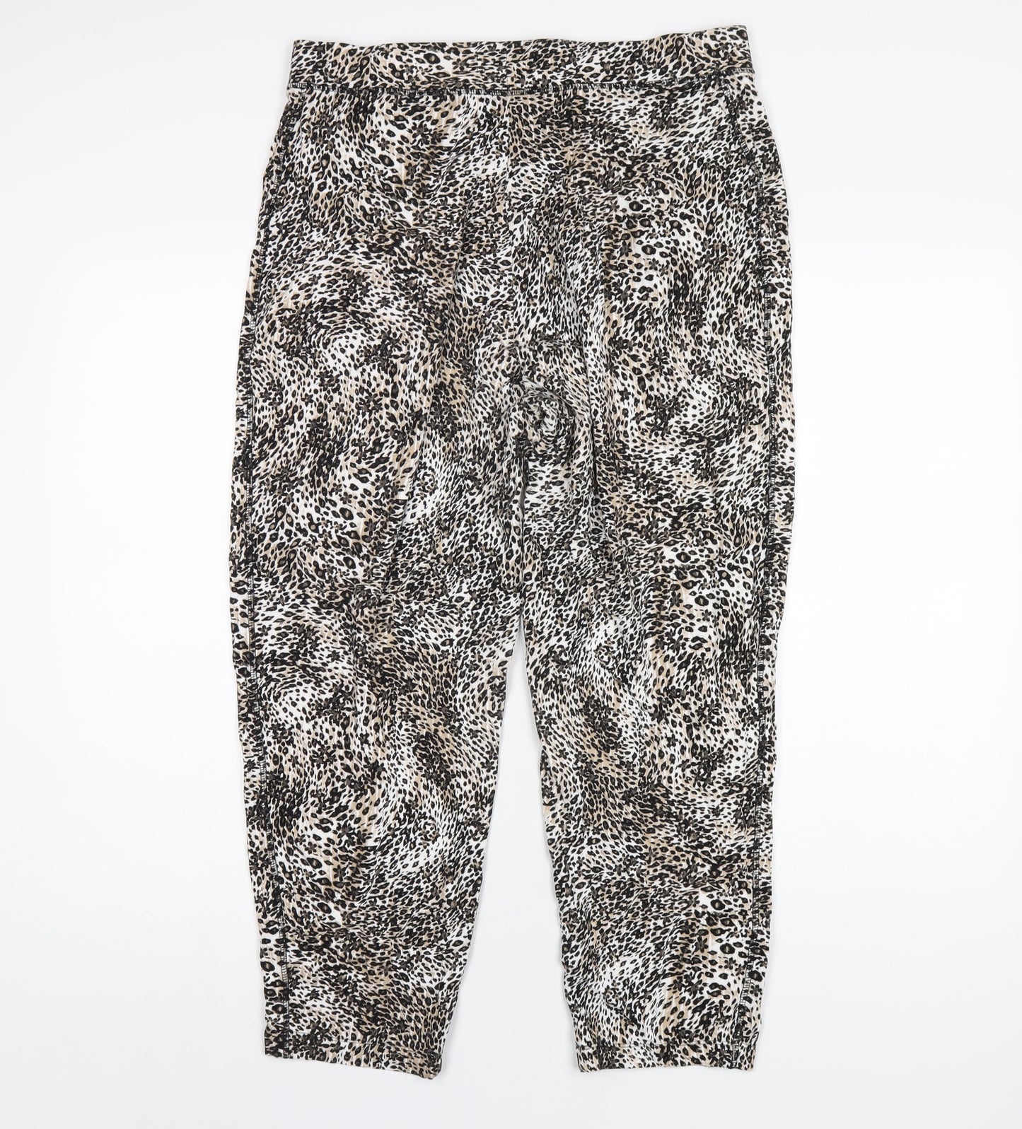 Marks and Spencer Womens Multicoloured Geometric Viscose Jogger Trousers Size 14 L24 in Regular