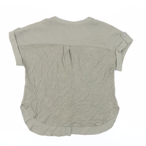 Forever New Womens Green Polyester Basic Button-Up Size XS V-Neck