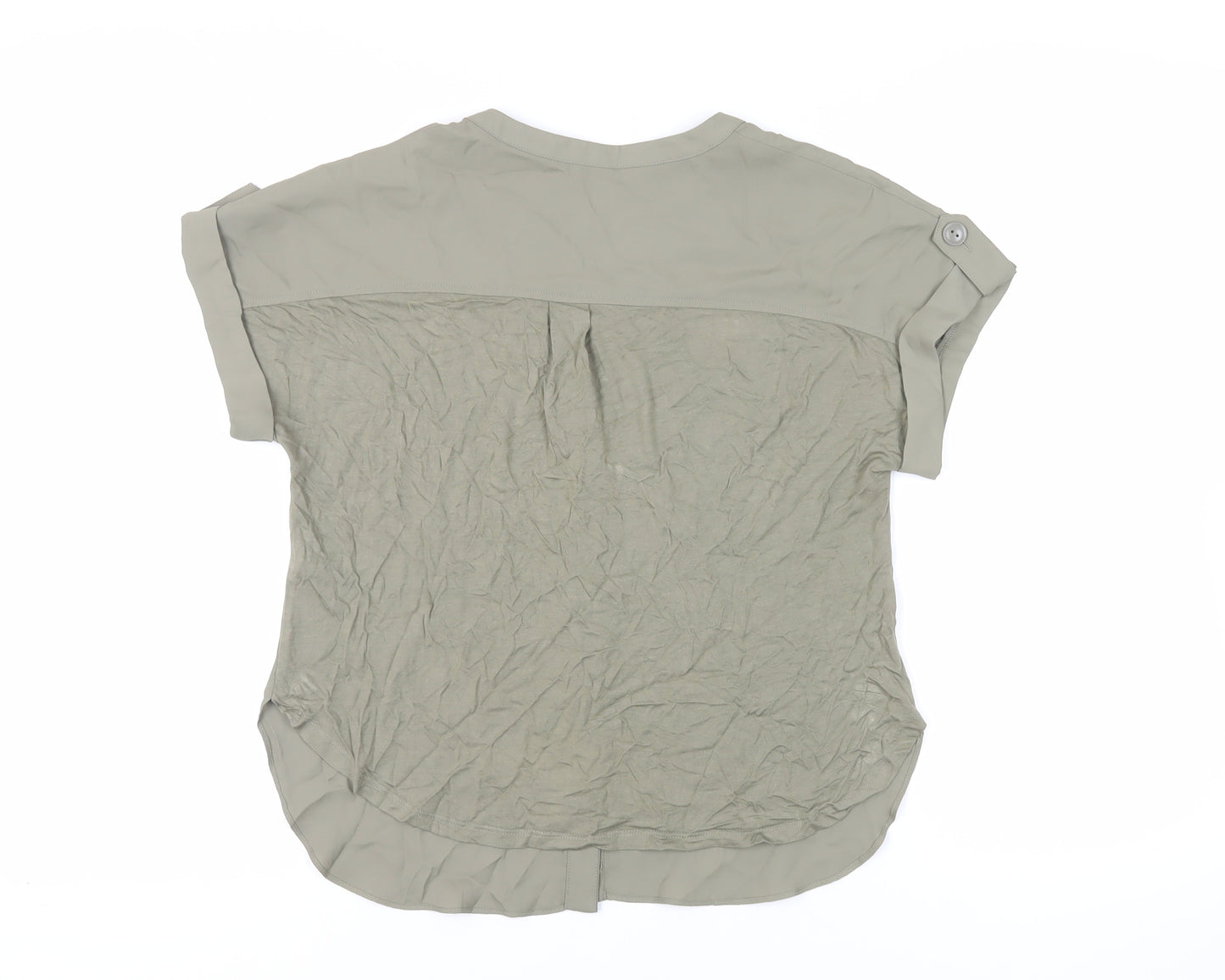 Forever New Womens Green Polyester Basic Button-Up Size XS V-Neck