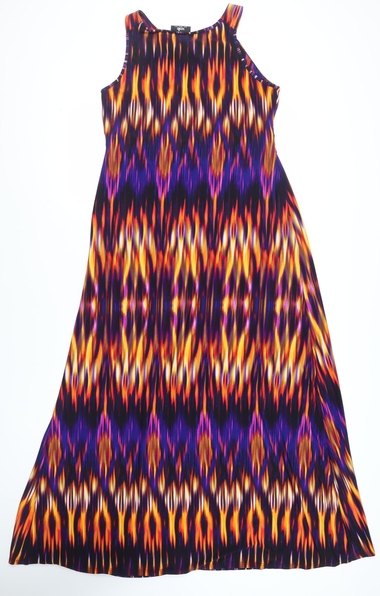 Wallis Womens Multicoloured Geometric Polyester Maxi Size 16 Round Neck Pullover - Embellished