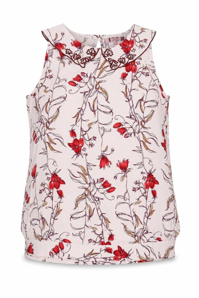 Next Womens Pink Floral Polyester Basic Blouse Size 12 Collared
