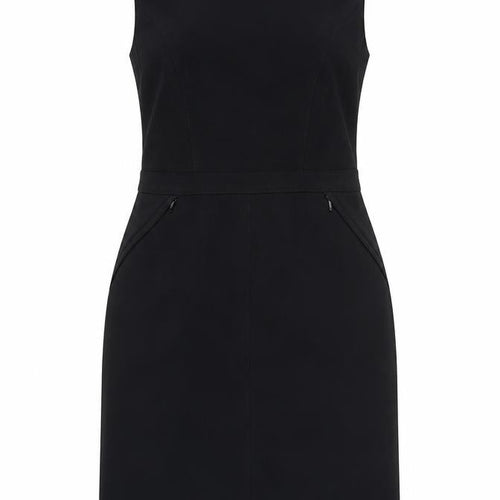Debenhams Womens Black Polyester Pencil Dress Size 12 Round Neck Zip - Lined