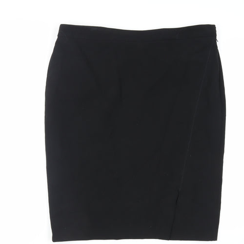 Marks and Spencer Womens Black Polyester Straight & Pencil Skirt Size 20 Zip - Lined