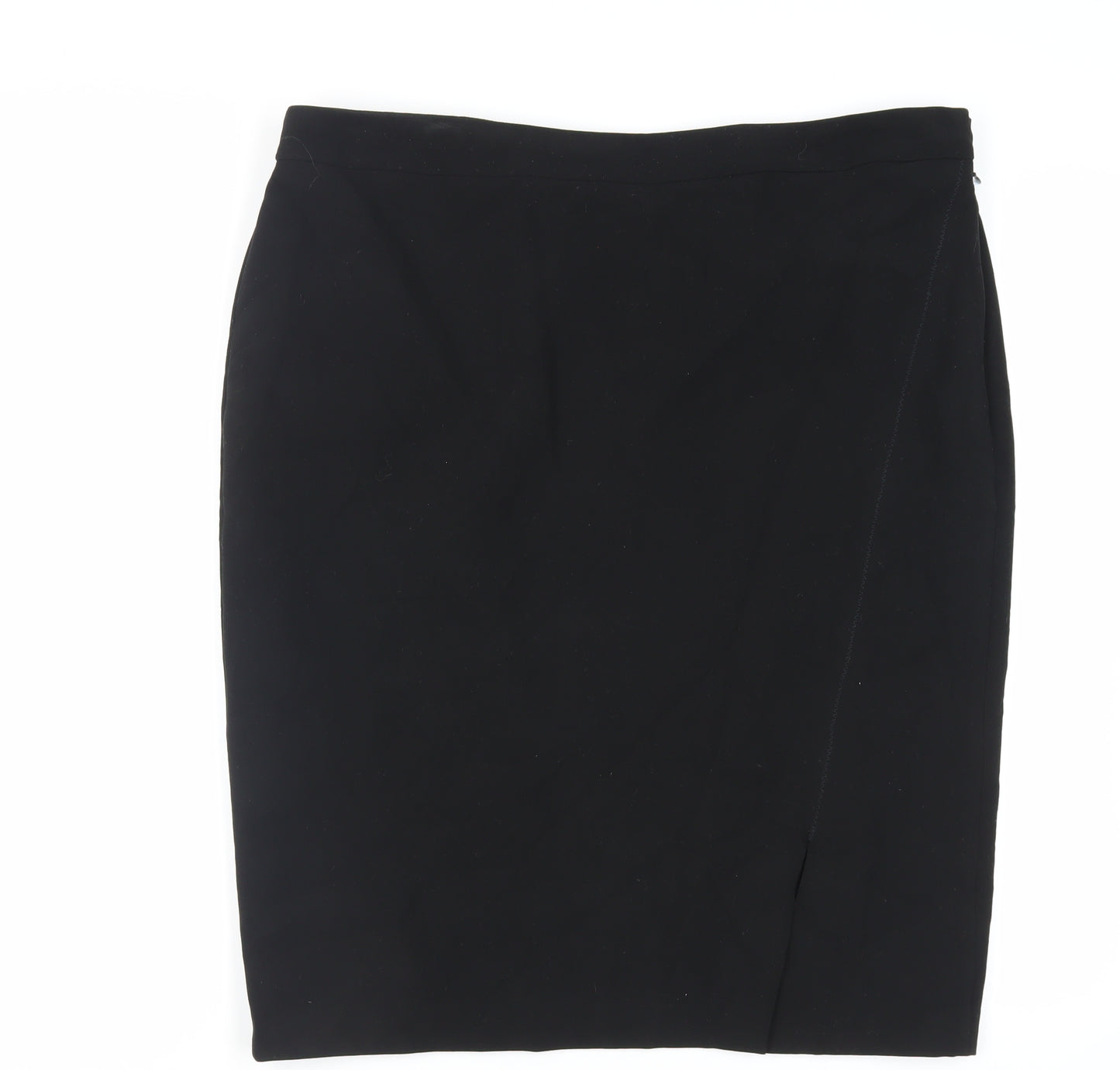 Marks and Spencer Womens Black Polyester Straight & Pencil Skirt Size 20 Zip - Lined