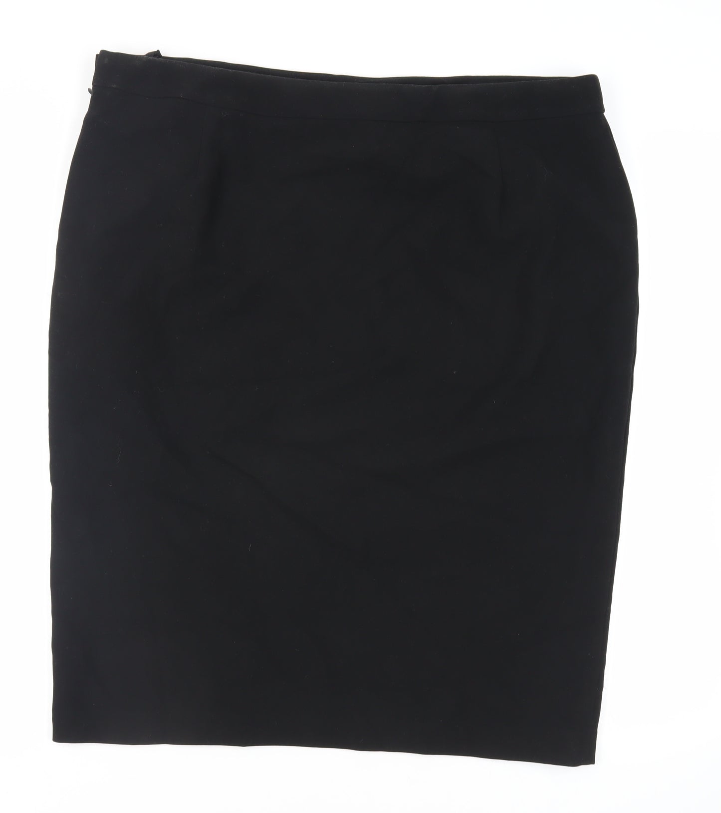 Marks and Spencer Womens Black Polyester Straight & Pencil Skirt Size 20 Zip - Lined